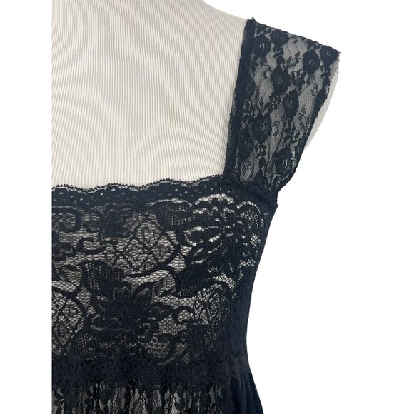 NWT Free People Romantic Black Lace Boho Maxi Dress - Picture 6 of 16